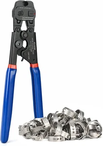 Icrimp Ratchet PEX Cinch&Remove Tool for Stainless Steel Clamps W/ 20Pcs 1-Inch - Picture 1 of 12