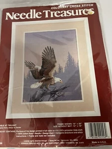 JCA Needle Treasures Eagle At Twilight Colorant Cross Stitch Kit #02556 New VTG - Picture 1 of 6