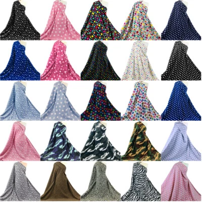 Tissu En Polaire Imprimé Premium Anti-Pilling Animaux Étoiles Points Cœurs - Photo 1/4