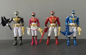 Power Rangers Megaforce Metallic Force Pink Black Red Blue 4.25" Figures Bandai - Picture 1 of 9