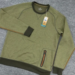 prAna Sweatshirt Herren L Cargo grün meliert Halgren Urban Crew Pullover NEU $ 99 - Bild 1 von 11