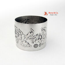 Floral Repousse Napkin Ring 800 Silver Italy B Iohannes
