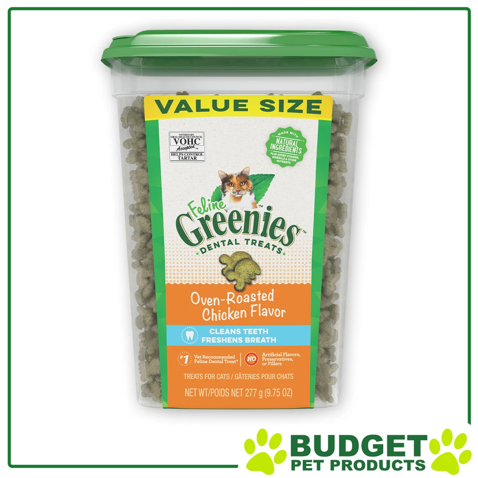 Greenies Feline Dental Treats Roasted Chicken Flavour For Cats Tub 277g - image 1 of 1