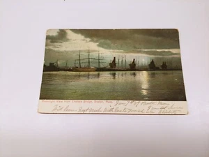 Antique Postcard Moonlight View Chelsea Bridge Boston, Mass - Bay Nautical Theme - Picture 1 of 2