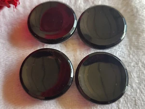 Lot 4 anciens boutons en verre noir pourtour facette pied joli 1,8 cm ref 4717 - Bild 1 von 4