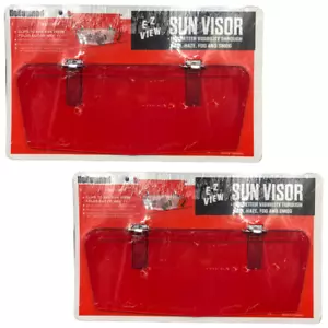 Vtg Style Clip-On Red Sunvisor Pair (2) Fits Mercedes W108 W112 W114 W115 W123 - Picture 1 of 3