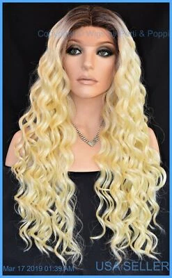 PELUCA ENCAJE FRONTAL MEDIO ENCAJE PARTE ONDAS FORMADAS LARGAS AMIGABLE CON EL CALOR CLR TT4.613 1335 Foto 1 de 4