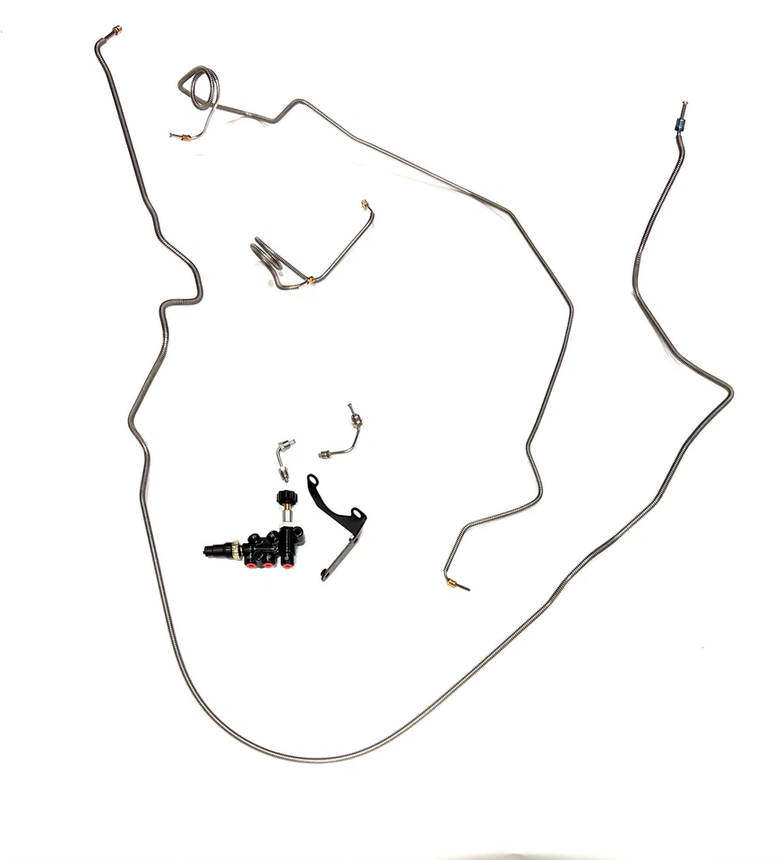 77-81 Camaro/Firebird Stainless Brake Lines w/ adjustable valve For Power Brakes - Image 1 of 2