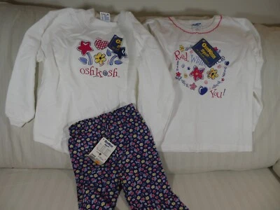 De colección OshKosh BGosh ROJO BLANCO AZUL Sudadera Patriótica Pantalones 6X Conjunto Nuevo con Etiquetas L1 Foto 1 de 4