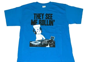 Pillsbury Doughboy They See Me Rollin Music DJ T-Shirt New! Youth LARGE - Picture 1 of 1