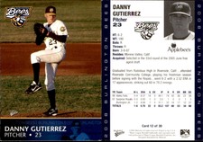 Danny Gutierrez 2008 MultiAd Burlington Bees #12 Card *AutographDen*