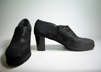 Amalfi metallic black suede US 11 heel made in Italy - Imagem 1 de 4