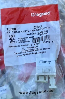 Ortronics (Legrand) Cat6 jacks OR-TJ600 Fog White. New lot (24) - Изображение 1 из 4