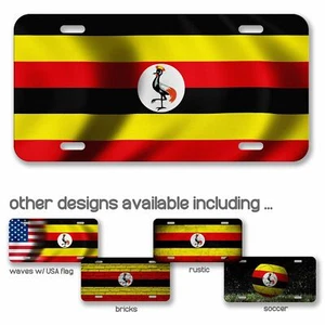 High Grade Aluminum License Plate - Flag of Uganda (Ugandan) - Many Options - Picture 1 of 10