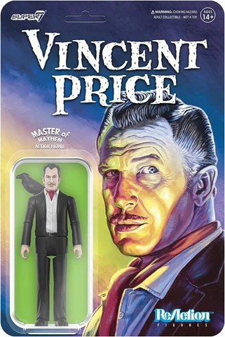 Vincent Price ReAction Figure Brand New Retro Card Horror Master w/ Raven! Cover