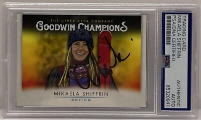 Mikaela Shiffrin Signed 2021 Upper Deck Godwin Champions Card Skiing PSA/DNA - Image 1 of 2