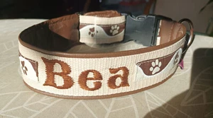 Hundehalsband Name "Bea" Bestickt Klickverschluß Polsterung Verstellbar 60cm - Bild 1 von 12
