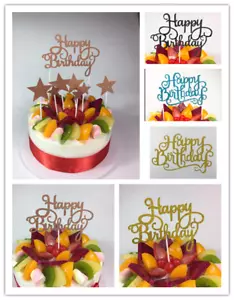 1pcs Glitter Happy Birthday Cake Topper Party Supply Event Decoration - Picture 1 of 17