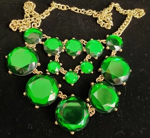 Vintage Green Stone Necklace Rhinestone - Bild 1 von 2