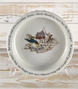 Wedgwood Beatrix Potter Peter Rabbit Script Rimmed Bowl England Mr. McGregor - Picture 1 of 10