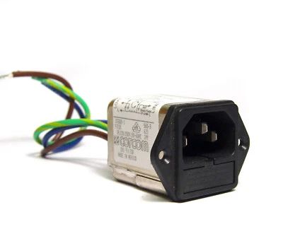 Corcom Netzfilter mit Kaltgeräte-Stecker und Sicherungshalter, 1EGG8C-1, 1A/250V - Bild 1 von 4