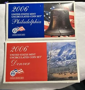 2006 US Uncirculated Coin Proof Set~Mint~Denver & Philadelphia~10 Coins Each - Picture 1 of 11