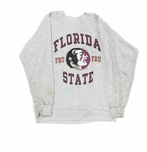 Sudadera De Colección Ebert FSU Seminoles Cuello Redondo Ligera Grande Hecha en EE. UU. Manchas - Imagen 1 de 9