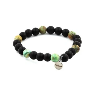 Steine Und Minéraux. Armband Perlen Schwarz Onyx Matt + Türkis Aus Peru 8 Mm. F - Bild 1 von 6