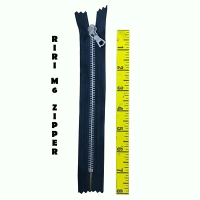 Cremallera RiRi m6 de 7", extremo cerrado de 1 vía níquel negro 2110, cinta de sarga,  Foto 1 de 2