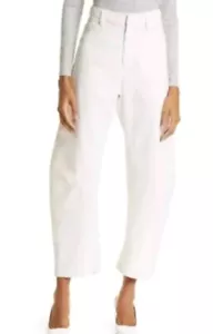 Pantalone Nili Lotan Shon bianco $375 falegname bowleg canna 4 - Foto 1 di 7
