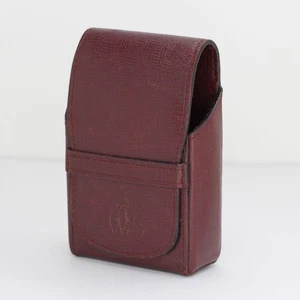 Must de Cartier Vintage Cigarette Leater Case Pouchi Bordeaux Authentic - Picture 1 of 10