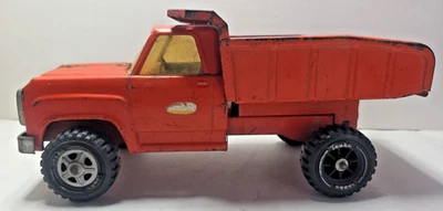 1970s Tonka Orange Dodge Dump Truck Chrome 5 Spoke Rims ~ Authentic Patina - Image 1 of 4