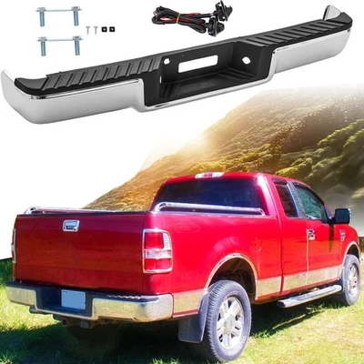 Conjunto de parachoques trasero cromado compatible con Ford F-150 2004 2005  Foto 1 de 4