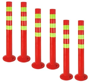 6x Poller Set Absperrpfosten Kunststoff Warnpfosten Leitpfosten Lager Absperrung - Bild 1 von 5
