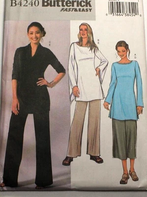Butterick 4240 Misses Pullover Tunic & Elastic Pants Sewing Pattern 14-16-18 OOP - Image 1 of 2