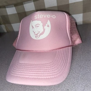 Mütze Kappe rosa Steve-O signiert Autogramm Snapback Trucker Jackass Wildboyz Vintage Y2K - Bild 1 von 7