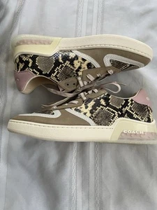 Zapatillas bajas de cuero Coach Citysole Court talla 10B rosa tostado piel de serpiente NUEVAS - Imagen 1 de 10