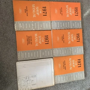 1971 Ford Car Shop Manual Complete Set Volume 1-5 One To Five - Picture 1 of 11