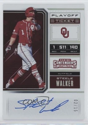 2018 Panini Contenders Draft Picks RPS Playoff Ticket /15 Steele Walker #12 Auto - Image 1 of 2