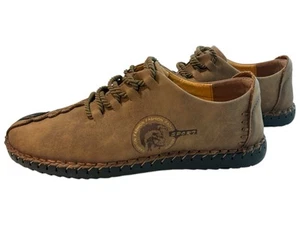 Fashion Men’s 44 Leather Casual  Breathable Non-Slip Loafers Moccasins US 10 - Picture 1 of 7