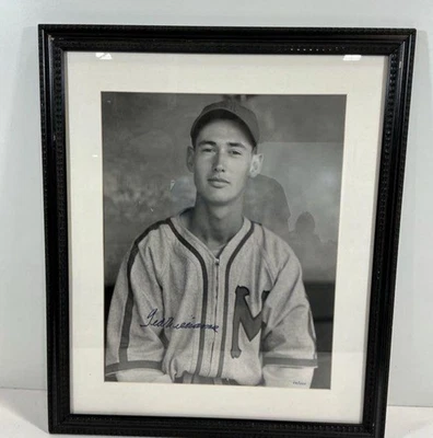 Limited Edition Ted Williams Minneapolis Millers Autographed Framed Photo 29/100 - Image 1 of 4
