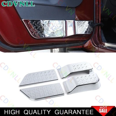 Cubierta de panel antipatadas para puerta interior de 2 puertas cromada plateada para Jeep Wrangler JK 07+ Foto 1 de 4