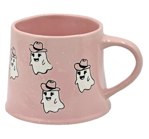Haunted Halloween Cowgirl Ghost Mug Pink Western Cute Spooky Coffee Cup 17oz - Picture 1 of 8