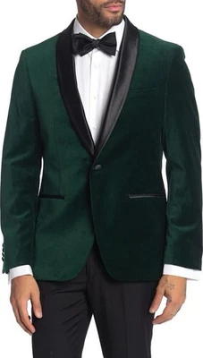 SAVILE ROW CO Emerald Velvet Suit Separate Sport Coat Blazer Size L - Image 1 of 4