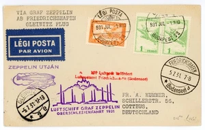 P86/30/RC UNGARN 1931 ZEPPELIN POSTKARTE SIEGER 115 - Bild 1 von 2