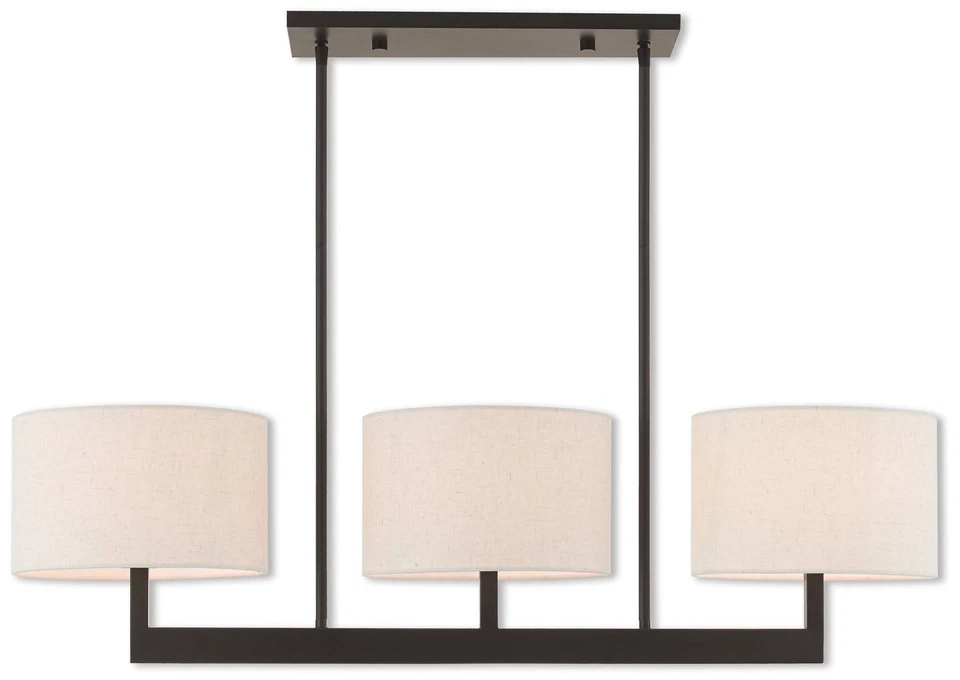 Lámpara de araña lineal Hayworth de 42" de ancho de bronce de 3 luces Foto 1 de 1