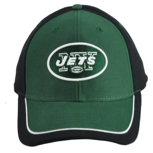NFL New York Jets Fútbol Adultos Hombres Curvo Bill Verde Negro Gorra Ajustable - Imagen 1 de 4