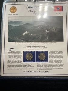 2002 Tennessee P & D STATEHOOD QUARTERS WITH STAMPS PANEL - Picture 1 of 2