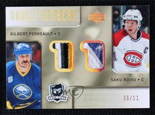 2005-06 Upper Deck The Cup Noble Numbers /11 Gilbert Perreault Saku Koivu HOF