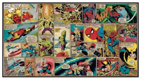 Marvel Classics Comic Panel Mural Large Room Spider-man Thor Hulk 10.5' X 6' - Picture 1 of 2